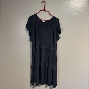 Wonderly boho whimsygoth black maxi / longer midi sundress  womens 1x
